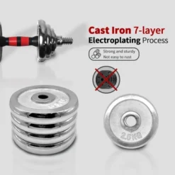 SEVOBAL Adjustable Dumbbell Set 3 In 1 Dumbbell Barbell Metal Connecting Rod Chromed Weights Hardcover Gift Box Home Gym Exercise Training Equipment -Household Items GUEST 009462f0 7639 41ba 9e3d 349609891aa8