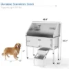 SEVOBAL Pet Grooming Tool Stainless Steel Pet Bathing Bathtub With Ample Space Step-In Design Wheels For Easy Movement, Silver, 48.40"*40.90"*56.30" 1 SEVOBAL Pet Grooming Tool Stainless Steel Pet Bathing Bathtub With Ample Space Step-In Design Wheels For Easy Movement, Silver, 48.40"*40.90"*56.30" -Household Items GUEST 0115c773 48bc 4009 8273 ca95cf1c8634