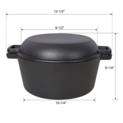 SEVOBAL Grill Cookware 2 In 1 Outdoor Oven With Skillet Lid For Versatile Cooking And Campfire Use Area, Black, 12.5"*10.2"*6.2" -Household Items GUEST 015cc077 cc96 4bc3 84e5 d64f773553aa 2
