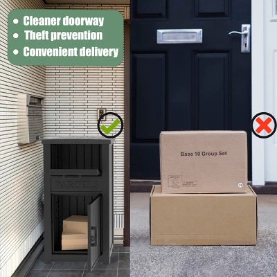 SEVOBAL Deck Boxes 48 Gallon Package Delivery Boxes, Lockable Outdoor Storage Box, Large Package Delivery Waterproof Deck Box, Black, 5 SEVOBAL Deck Boxes 48 Gallon Package Delivery Boxes, Lockable Outdoor Storage Box, Large Package Delivery Waterproof Deck Box, Black, - Image 3