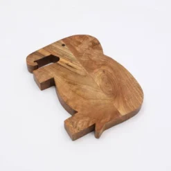 SEVOBAL Serving Platters Elephant Shape Wood Cheese And Bread Board With Asymmetrical Modern Design For Cakes, Appetizers, Brown, 8"*11"*1" -Household Items GUEST 01ad7a55 9851 4ea4 83ee 360635541a68
