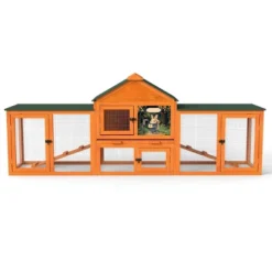 SEVOBAL 82.5” Wooden Rabbit Hutch Outdoor Easy To Assemble Rabbit Cage Bunny Hutch Indoor With Cleaning Tray Waterproof Roof For Bunny Rabbit Chick -Household Items GUEST 01ed7ad1 6ed3 43e9 a35d b45accd46ab4