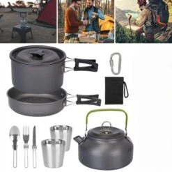 SEVOBAL Outdoor Grills, Griddles And Smokers Compact Camp Kitchen Set, Essential Outdoor Cookware For Family Backpackers, Black, 7.48"*7.48"*5.12" -Household Items GUEST 026845dd 3ced 4005 a4c7 7c1a79e63bcb