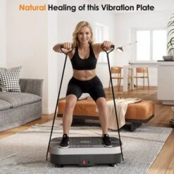 SEVOBAL Full Body Vibration Platform With Resistance Bands Crazy Fitness Massage Shaking Machine Lymphatic Drainage Weight Loss , Gray,