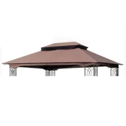 Sevobal Patio Umbrellas Patio Double Roof Gazebo Replacement Canopy Top Fabric, Uv-Resistant Material, Top Cover Only, Brown, 157.5"*118"*33.5" -Household Items GUEST 031ea8d0 ddf6 4ea3 864a 3bf28fad1141