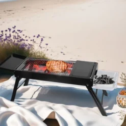 SEVOBAL Outdoor Grills, Griddles And Smokers Portable Foldable Charcoal Grill, Compact Outdoor With Side Tray For Patio Time, Black, 24.1"*9.45"*4.33" -Household Items GUEST 04bdc30a aa96 4903 b5de cc4fdad40f5f