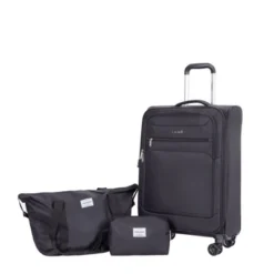SEVOBAL Luggage 3-Piece Travel Set With Spinner Wheels, Lightweight Carry-On Luggage With Toiletry Bag And Travel Backpack, Black, 21.24"*13.72"*8.5" -Household Items GUEST 05075572 0e22 4bdd bdc9 0f56d8c39e21