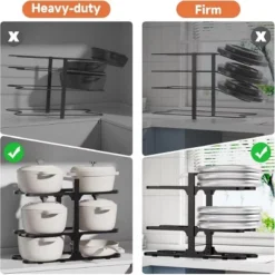 SEVOBAL Pots And Pans Organizer Stainless Steel Pots Organizer Rack For Cookware, Heavy Duty Pots Rack For Kitchen Storage, Black, 9.75"*17.55"*2.34" -Household Items GUEST 06ca39bf 2f74 4ae9 abc2 a680996b4fcd