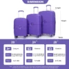 SEVOBAL Luggage 3 Piece Set Expandable Hardshell Suitcase With Double Spinner Wheels For Travel, Purple, 19.88"*12.2"*29.72" -Household Items GUEST 07a97f95 9440 4267 8056 e0dd113dd48d