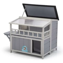 SEVOBAL Pet Crates And Houses Wooden Cat Catio With Platforms Sunshine Board Hammock Door Kitten Cage Condo For Outdoor, Gray, 39"*33"*64" -Household Items GUEST 0b5448c2 5ca0 4789 accb 1af80a40349a