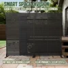 SEVOBAL 2pc Patio Screen Patio Privacy Porch Screen Patio Screens Paged Patio Decorative Screens Patio Screen Decor Outdoor, Black, 90.94"*15.75"*72"