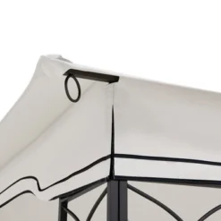 Sevobal Patio Umbrellas Outdoor Patio Gazebo Replacement Canopy, Double Tiered Gazebo Tent Roof Top Cover Only, Beige,129.93"*104.33"*36.78"