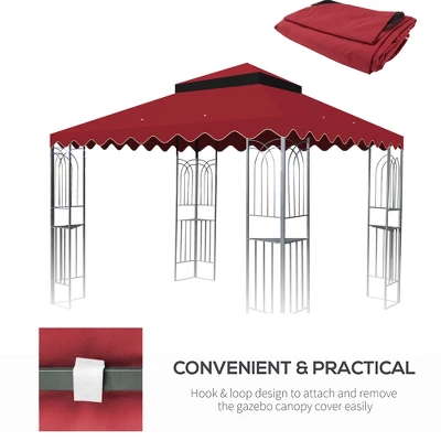 Sevobal Patio Umbrellas Outdoor Patio Gazebo Replacement Canopy, Durable Uv-Resistant Material, Easy To Install, Red, 118"*118"*26.78" 4 Sevobal Patio Umbrellas Outdoor Patio Gazebo Replacement Canopy, Durable Uv-Resistant Material, Easy To Install, Red, 118"*118"*26.78" - Image 3
