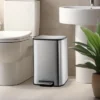 SEVOBAL Trash Can Kitchen Garbage Can Trash Cans Rectangle Stainless Steel With Soft Close Lid Step Foot Pedal Bathroom Toilet, Gray, 14"*10"*9" -Household Items GUEST 0d544b9f 0be8 411d a848 409587342a9d