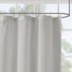 SEVOBAL Shower Curtain Sheer Stripe Fabric With Light Texture For Stylish Bathroom Decor, Gray, 72"*72"*0.13"