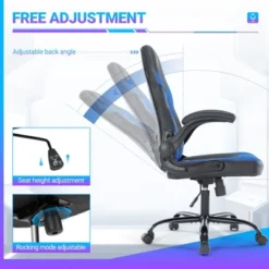 SEVOBAL Task And Office Chairs Computer Chair Adjustable Gaming Chair With Lumbar Support, Rocking Function For Home Office, Blue, 25.3"*27.7"*45.6" -Household Items GUEST 0df8dd06 9695 44ab be0f da6b9e90a5fb