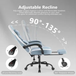 SEVOBAL Office Chair Desk Chair Computer Chair Office Chairs With Lumbar Support Swivel Rolling Easy Assembly Home Gift, Blue, 25.2"*25.4"*48.4" -Household Items GUEST 0e50dcb9 aabf 4bb0 9cbd 21454c43f857