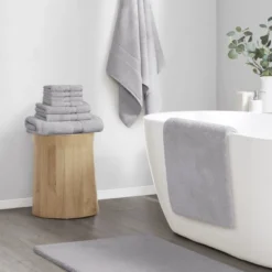 SEVOBAL Bathroom Rugs Bath Mat Rug Home Decor Carpet Shower Mat Non-Skid For Bathtub Side Floor Shower Room Bathroom, Grey, 72"*24"*0.75"