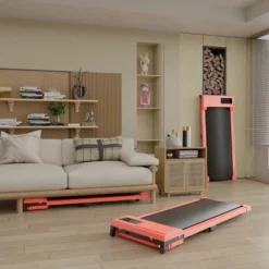 SEVOBAL Walking Pad Running 2.0HP Cushioned Belt Folding Portable Treadmill Spacious Surface Under Desk For Home Gym Office, Red, 47.6"*19.1"*4.92"