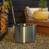 SEVOBAL 22" Fireplace Smokeless Fire Pit Portable Stainless Firepit Wood Burning Firepit Outside Camping Backyard Patio Garden, Silver, 22"*22"*16.5"