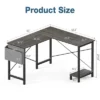 SEVOBAL Desks L Shaped Gaming, Reversible Standing Desk With Storage Side Bag, Wood Corner Computer Table, Home Office, Grey, 50"*43.3"*29.53" -Household Items GUEST 0f5fb8a0 acf3 4414 ba74 a302b2202955