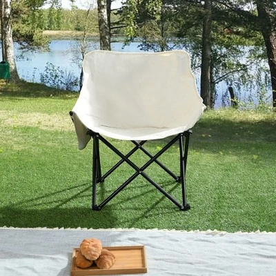 Sevobal Outdoor Portable Chairs 2PCS Folding Camping Chair Set With Side Pocket And Carry Bag For Patio Lawn Garden Deck, Beige, 16.5"*20.1"*25.6" 6 Sevobal Outdoor Portable Chairs 2PCS Folding Camping Chair Set With Side Pocket And Carry Bag For Patio Lawn Garden Deck, Beige, 16.5"*20.1"*25.6" - Image 4