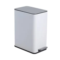 SEVOBAL Trash Can Kitchen Garbage Can Trash Cans Rectangle Stainless Steel With Soft Close Lid Step Foot Pedal Bathroom Toilet, White, 19"*16"*10" -Household Items GUEST 10a4c157 1a6b 4cbd 9c94 be661b0991f3 1