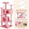 Sevobal Pet Tower Cat Tree Tower, Multi-Level With Sisal Grab Post, Indoor Apartment With Ladder, Plush Toys, Rest And Play, Pink, 19.7″*19.7″*53.14″ -Household Items GUEST 10a905a7 3ac9 43e7 a8f8 3d35e3e4b11b