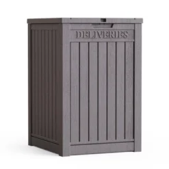 SEVOBAL Deck Boxes 48 Gallon Express Package Delivery Box, Large Outdoor Parcel Storage Lockable, Outdoor Package Storage, Gray, 21.65"*20.28"*30.51" -Household Items GUEST 125f2073 bb63 489a 9b96 a327e0cfc620