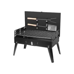 SEVOBAL Outdoor Grills, Griddles And Smokers 3 Height Adjustable Foldable Charcoal Grill For Camping, Picnics, Backyard BBQ, Black, 17.7"*11.02"*3.1"