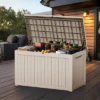 SEVOBAL Deck Boxes, 230 Gal Outdoor Storage Deck Box, Small Patio Storage Bin For Garden Tools, Brown, 57.87"*32.24"*33.66" -Household Items GUEST 1430b7f4 0fb1 4980 aa1c 7b6214124df2