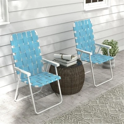 Sevobal Outdoor Portable Chairs 2PCS Folding Strap Chair Set With Armrests And Steel Frame For Patio And Garden, Blue, 22.5"*22.5"*37" 3 Sevobal Outdoor Portable Chairs 2PCS Folding Strap Chair Set With Armrests And Steel Frame For Patio And Garden, Blue, 22.5"*22.5"*37"