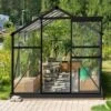 SEVOBAL Greenhouse Quick Setup For Outdoors With Roof Vent Walk In Green Houses Opendoor For Outside Outdoor Garden Backyard, Black, 135"*68"*13.5" -Household Items GUEST 147ecb8d 2023 425c afbd 4914c7eda118