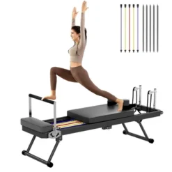 SEVOBAL Pilates Reformer Foldable Pilates Machine Equipment Home Use Gym Workout Advanced Beginners Users Up To 330lbs Capacity, Black, -Household Items GUEST 1482a755 6e7a 4e77 8043 9f8571b399e4