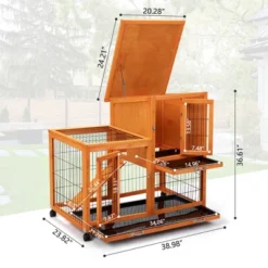 Sevobal Pet Carriers, Portable Rabbit Hutch With Wheels, Indoor Outdoor Fence For Yard, Orange, 38.98"*23.82"*36.61" -Household Items GUEST 1489416c 0b23 4ab4 b86a 56db8dd59e61
