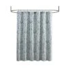 SEVOBAL Shower Curtain Luxury Jacquard Textured Damask Design For Bathroom Decor, Aqua Silver, 72"*72"*0.13"
