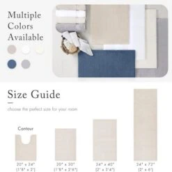 SEVOBAL Bathroom Rugs Bath Mat Rug Home Decor Carpet Shower Mat Non-Skid For Toilet Side Floor Shower Room Bathroom, Beige, 40"*24"*0.75" -Household Items GUEST 150305a7 b91d 42da b2e3 0e8cf36a876f 2