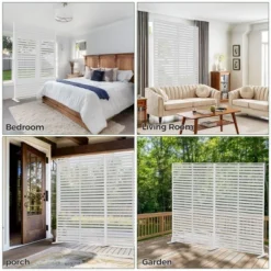 SEVOBAL Patio Decorative Screens 6 Piece Plastic Patio Screen With Venetian Flower Design For Yard, Garden, Indoor Spaces, White, 45.47"15.75"72.05" -Household Items GUEST 1563acf9 ff52 4c51 be62 a54cb9517164