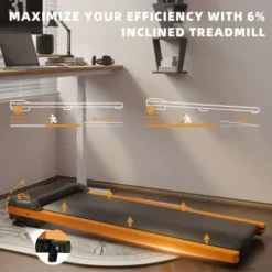 SEVOBAL Walking Pad Running 1HP Cushioned Belt 6° Incline Portable Treadmill Spacious Surface Under Desk Home Gym Office, Orange, 49.2"*20.5"*4.92" -Household Items GUEST 16629f52 2731 425a 9812 a3e8908ed971