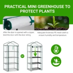 SEVOBAL Greenhouse Mini 4 Tier Green Houses Rolling Door Full Plant Grow Early Spring Seed Germination Indoor Growing Outdoor, White, 72"*48.5"*8.5" -Household Items GUEST 197dcb54 93dd 4bef a84e 3427c4eee2a2