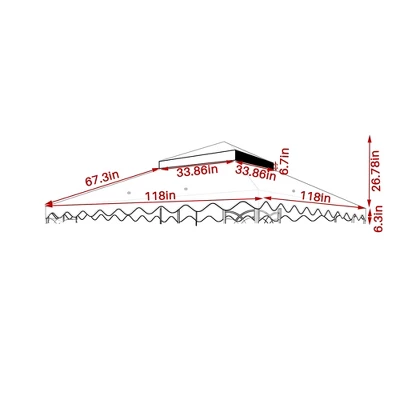 Sevobal Patio Umbrellas Outdoor Patio Gazebo Replacement Canopy, Durable Uv-Resistant Material, Easy To Install, Red, 118"*118"*26.78" 3 Sevobal Patio Umbrellas Outdoor Patio Gazebo Replacement Canopy, Durable Uv-Resistant Material, Easy To Install, Red, 118"*118"*26.78" - Image 2