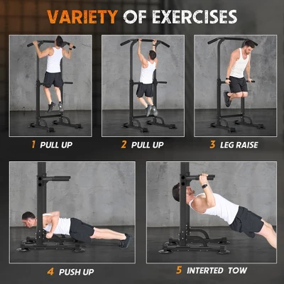 SEVOBAL Adjustable Pull Up Bar Dip Station 10 Height Settings 400LBS Capacity Multifunctional Home Gym Strength Exercise, Black, 29.13"*31.89"*82.68" 5 SEVOBAL Adjustable Pull Up Bar Dip Station 10 Height Settings 400LBS Capacity Multifunctional Home Gym Strength Exercise, Black, 29.13"*31.89"*82.68" - Image 3