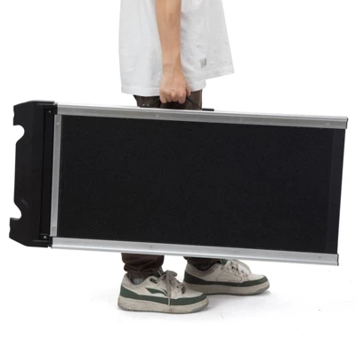 Sevobal Pet Toy Foldable Aluminum Dog Car Step Ramp, Dog Ramp Climbing Ladder With PVC Handle Pet Ramp Ladder, Black, 63.54"*16.73"*2.2" 4 Sevobal Pet Toy Foldable Aluminum Dog Car Step Ramp, Dog Ramp Climbing Ladder With PVC Handle Pet Ramp Ladder, Black, 63.54"*16.73"*2.2" - Image 2