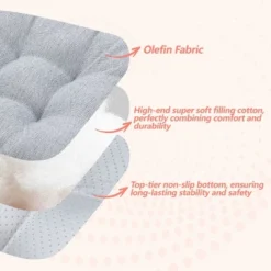 SEVOBAL 2Pack Square Seat Cushions With Premium Soft Cotton Filling, Non-Slip Bottom Durable Chair Pads For Dining Room, Dark Gray, 17.8"*17.8"*4.4" -Household Items GUEST 1d14d471 79c9 49d1 8ec8 d0e9cb18c485