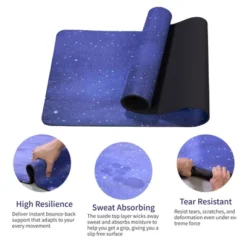 SEVOBAL Premium Non-Slip Yoga Mat Extra Thick Exercise Mat Dual Texture Design For Superior Grip Comfort, Blue Multi, 72.1"*24"*0.2" -Household Items GUEST 1d2ead47 8d24 4686 91f3 ef154b1d73f2