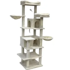 SEVOBAL Pet Tower 68-Inch Multi-Level With Plush Perches And Hammocks, Tall With Scratching Posts For Multiple Cats, Beige, 20.47"*12.6"*20.87" -Household Items GUEST 1d7612c5 d075 48e9 8d04 885cfa3eec8a