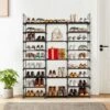 SEVOBAL 9 Tier Shoe Rack Organizer For Mulitiful Pairs Metal Adjustable Height Stackable Shoe Storage For Closet Entryway, Black, 7.48"*13.39"*17.13" -Household Items GUEST 1db90839 3c6d 492d 838b 421849ea6e49