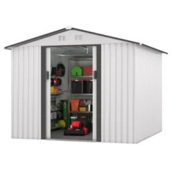 SEVOBAL Storage Sheds Outdoor Storage Room With All-Weather Design Metal Tool Shed For Backyard, Patio, Lawn, Multicolored, 101.18"*100.39"*70.28"