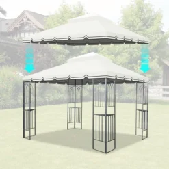 Sevobal Patio Umbrellas Outdoor Patio Gazebo Canopy, Outdoor Replaceable Canopy, Double Shed Roof, Canopy Top Only , Beige, 118"*118"*33.07" -Household Items GUEST 1f227da4 3a96 498e 9d24 7260eba174ef