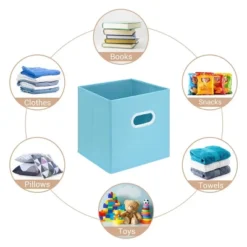 SEVOBAL 6pc Fabric Storage Cubes Organizer Heavy Duty Cube Storage Bin Clothes Storage Box Closet Baskets In Shelves Home, Multicolored, -Household Items GUEST 20568d51 ca71 4cea 962e e405a9728ace